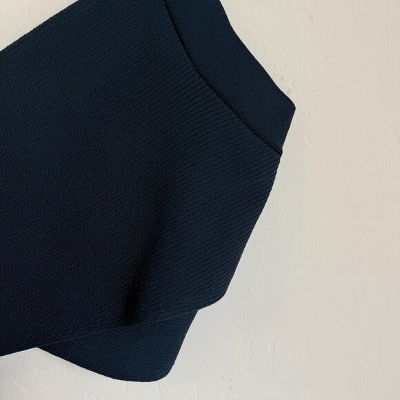 Aritzia Babaton XL Sculpt Knit Greek Tank Navy Blue Ribbed Shape Wear Boho Chic - Picture 4 of 16